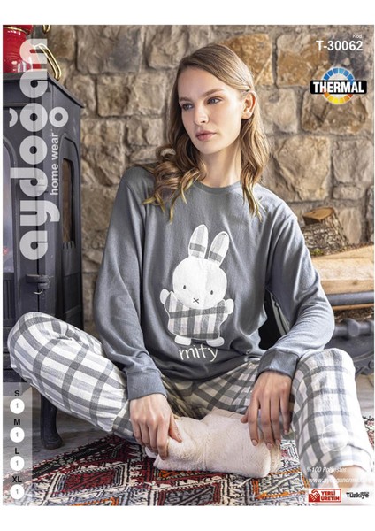 Kadın Bisiklet Yaka Termal Pijama Takımı 30062G- 1 Adet fiyatları