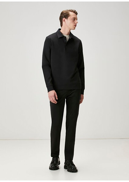 Beymenclub Comfort Fit Siyah Polo Sweatshirt fiyatları