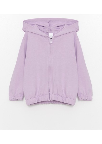 Yeni Sezon Kapüşonlu Uzun Kollu Kız Bebek Fermuarlı Sweatshirt