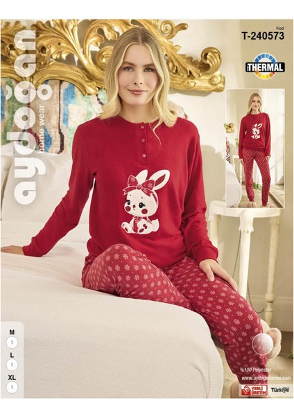 Kadın Düğme Yaka Termal Pijama Takımı 240573K- 1 Adet modelleri