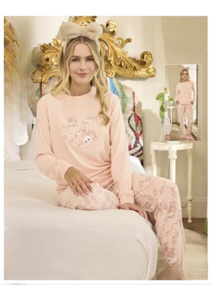 Kadın Bisiklet Yaka Termal Pijama Takımı 240673P- 1 Adet