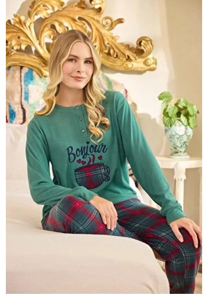 Kadın Düğme Yaka Termal Pijama Takımı 240668Y- 1 Adet