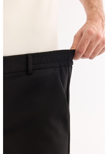 Erkek Siyah Yanı Lastikli Viskon Karışımlı Slim Fit Chino Pantolon A52Y3053 modelleri