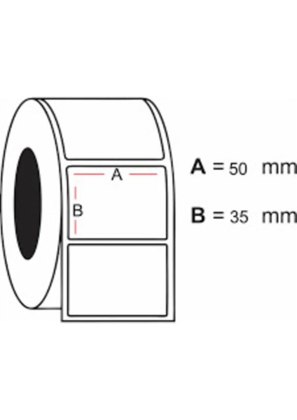 Boş Yapışkanlı Kuşe Barkod Etiketi 50MM x 35MM