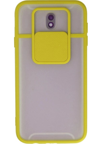 Litae Trend Bfs Samsung Galaxy J7 Pro / J730 Kılıf Palm Buzlu Kamera Sürgülü Silikon - Sarı