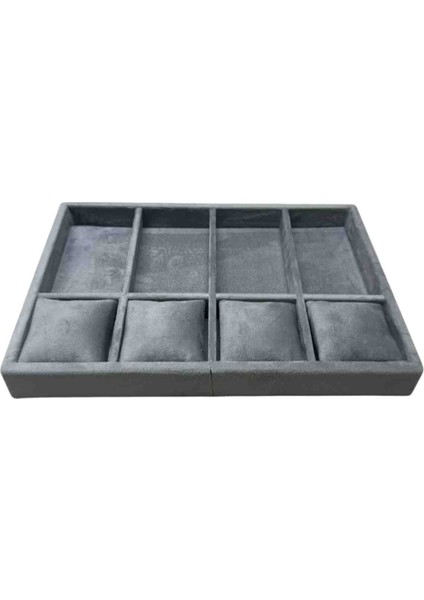Ahşap Baby Face Kumaş 8 Bölmeli Saat ve Gözlük Kutusu – 34X24 cm