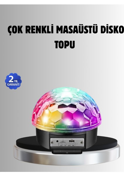 Bluetooth Kontrollü Masaüstü Disko Topu Işığı – Renkli LED Işık Gösterisi ve Uzaktan Kum