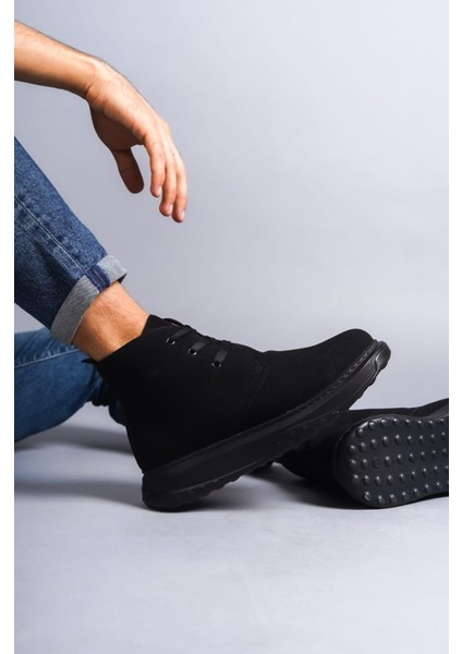 Franca Bağcıklı Süet Erkek Spor Bot ST Siyah modelleri