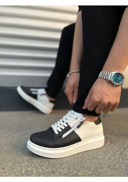 Warrior Bağcıklı ve Fermuarlı Cilt Erkek Günlük Sneaker Ayakkabı Cbt - Beyaz/siyah modelleri