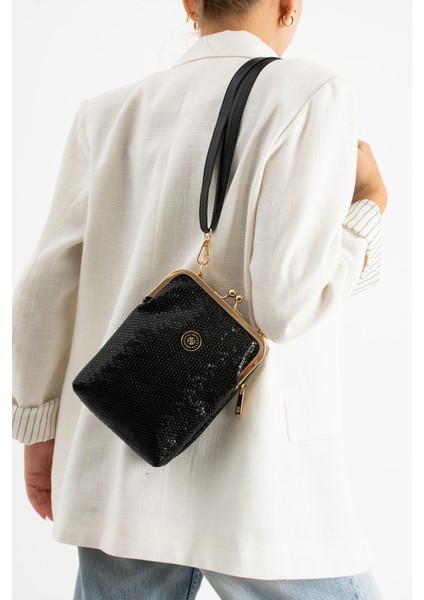 Sn 1433 Burslu Kadın Omuz Çantası Klipsli El Çantası Çapraz Çanta