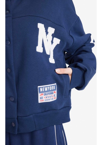 Coool Polo Yaka Baskılı Çıtçıtlı Bomber Ceket F9241AX25WN