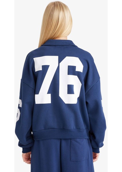 Coool Polo Yaka Baskılı Çıtçıtlı Bomber Ceket F9241AX25WN