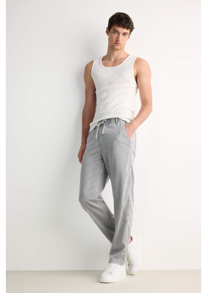 Yazlık Wide Leg Geniş Kalıp Beli Lastikli Geniş Paça Jean Kar Yıkamalı Pantolon F3905AX25SM fiyatları