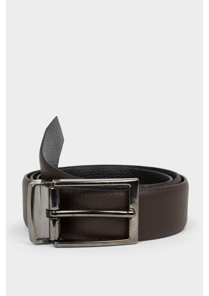 Erkek Çift Taraflı Toka Suni Deri Klasik Kemer G4435AXNS