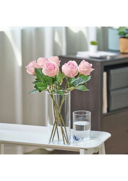 Smycka Yapay Çiçek Pembe 40 cm Gül Iç Dış Mekan fırsatları