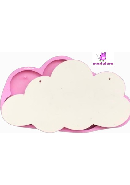 26cm Bulut Delikli Askılık Pano Süsü Silikon Kalıp K-535, Polyester Taş Tozu Alçı Kalıbı