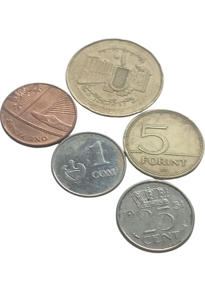 5 Adet Yabancı Koleksiyon Madeni Para.koleksiyon Antika Para.