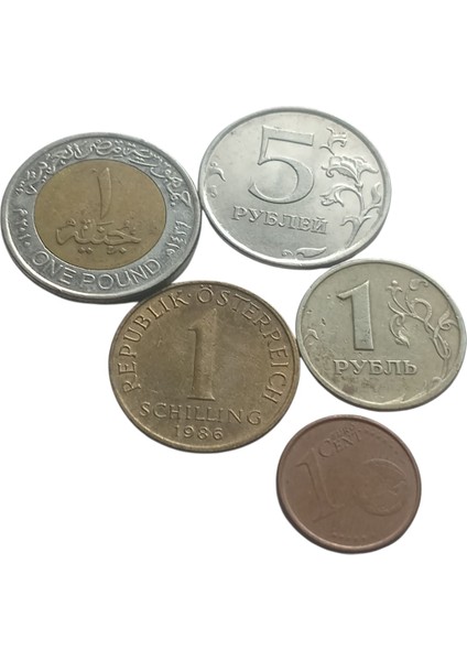 5 Adet Yabancı Koleksiyon Madeni Para.koleksiyon Antika Para.