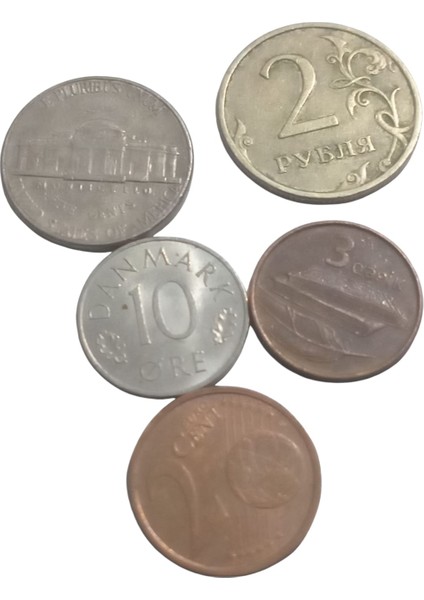 5 Adet Yabancı Koleksiyon Madeni Para.koleksiyon Antika Para.