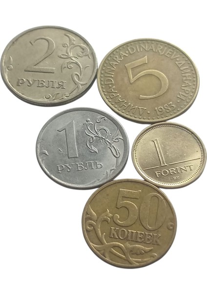 5 Adet Yabancı Koleksiyon Madeni Para.koleksiyon Antika Para.