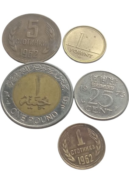 5 Adet Yabancı Koleksiyon Madeni Para.koleksiyon Antika Para.