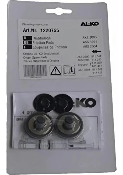 Aks 3004 Sürtünme Balatası Yan Set modelleri