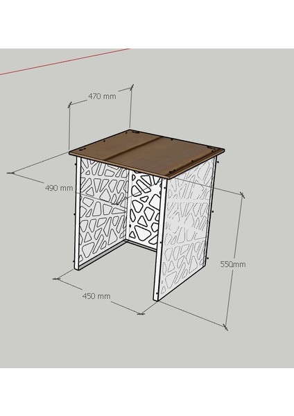 Dekoratif Lazer Kesim Metal 3’lü Zigon Sehpa Takımı