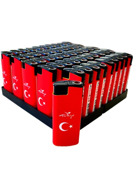 Bayraklı Jet Çakmak 50 Adet Doldurulabilir