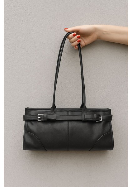 Enner Vintage Baget Çanta Siyah