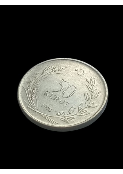 50 Kuruş 1976 Madeni Koleksiyon Para Lotu. Antika Koleksiyon Para.