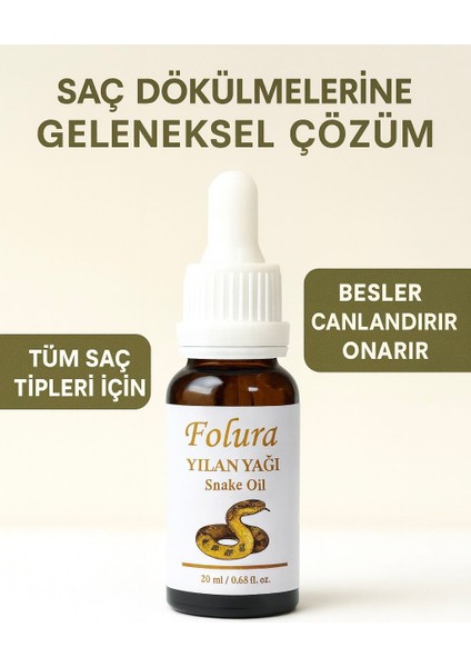 Yılan Yağı Saç Besleyici ve Saç Dökülmeye Karşıtı Onarıcı Saç Bakım Yağı 20ML