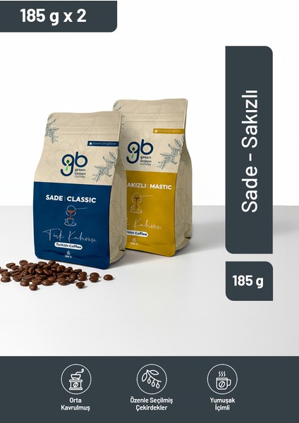 Sade ve Damla Sakızlı Türk Kahvesi 2x185 gr + Hediye fiyatları