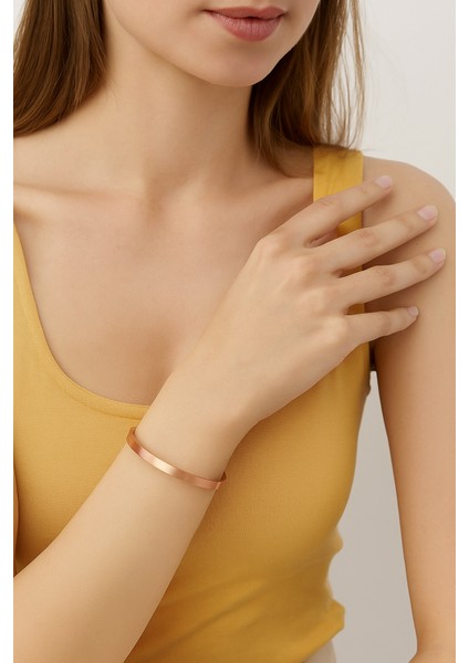 1 Düz Ince 6 mm Saf Bakır Doğal Bileklik