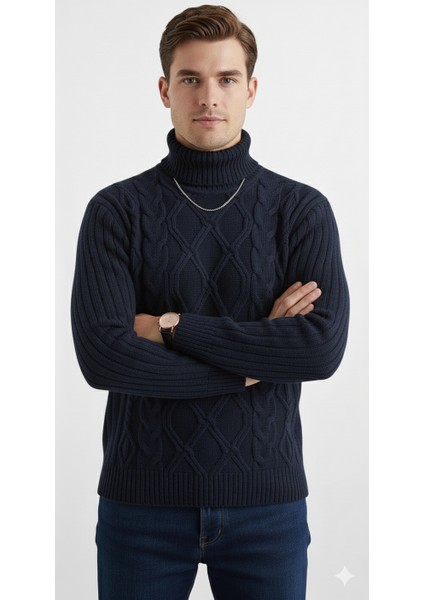 Moda Base Erkek-Bogazlı-Balıkçı-Yaka-Trıko