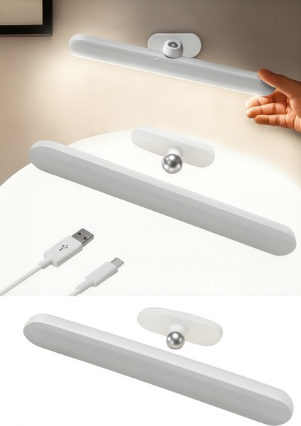 Dokunmatik USB Ile Şarj Olabilen 27 cm LED Aydınlatma Makyaj Aynası Işığı indirimleri