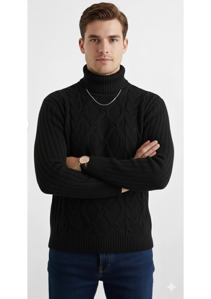 Moda Base Erkek-Bogazlı-Balıkçı-Yaka-Trıko