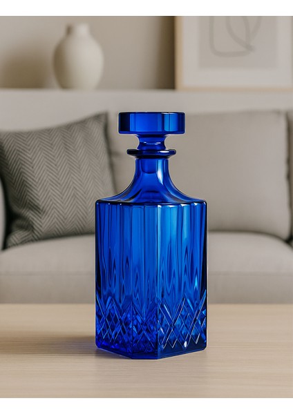 Parlament Mavi Dekoratif Şişe – El İşçiliği Cam Obje (22 cm) modelleri