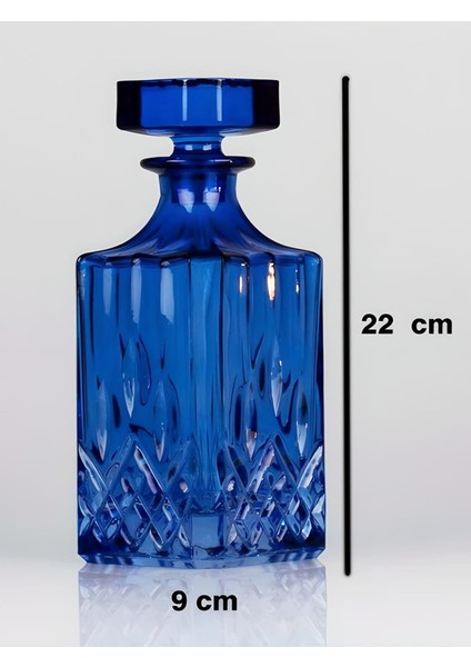 Parlament Mavi Dekoratif Şişe – El İşçiliği Cam Obje (22 cm)