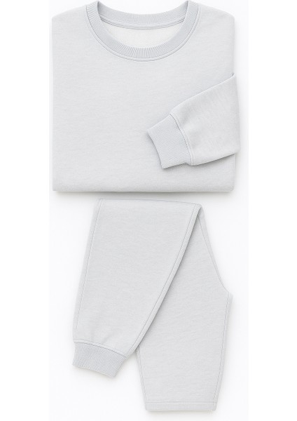 3 Iplik Şardonlu Bisiklet Yaka Geniş Kalıp Beli Lastikli Kadın Eşofman Takımı modelleri