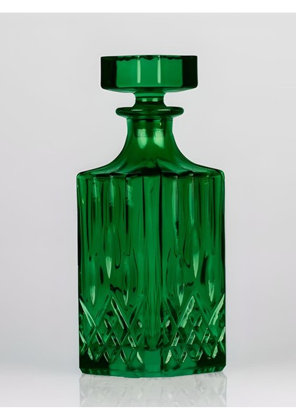 Yeşil Dekoratif Şişe – El İşçiliği Cam Obje (22 cm)