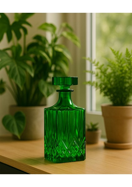 Yeşil Dekoratif Şişe – El İşçiliği Cam Obje (22 cm) fiyatları