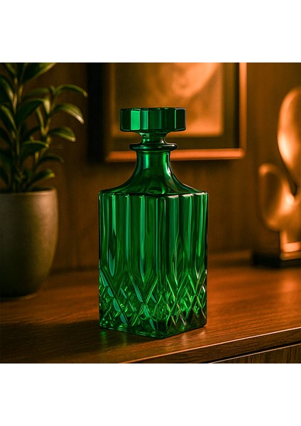 Yeşil Dekoratif Şişe – El İşçiliği Cam Obje (22 cm) modelleri