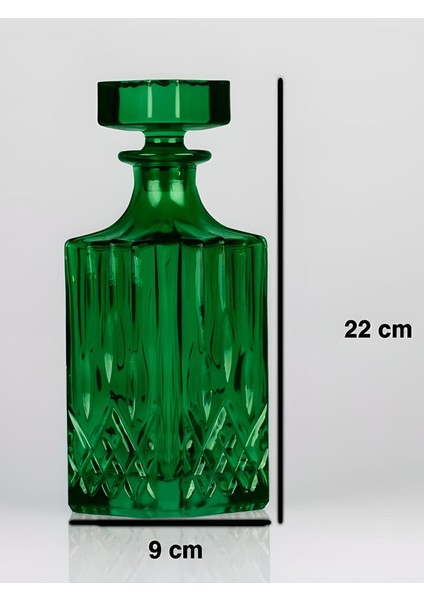 Yeşil Dekoratif Şişe – El İşçiliği Cam Obje (22 cm)