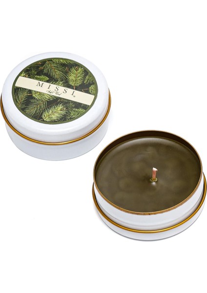 Yılbaşı Amber Wood Kokulu Vegan Teneke Mum