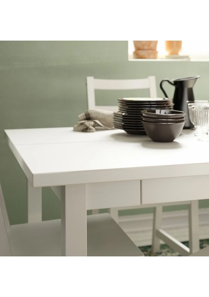 Nordvıken Açılır Yemek Masası Beyaz 4 6 Kişilik 152 / 223 x 95 Cm indirimleri