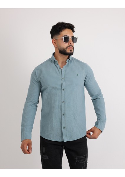 Adel Paraşüt Kumaş Uzun Kollu Modern Erkek Gömlek modelleri