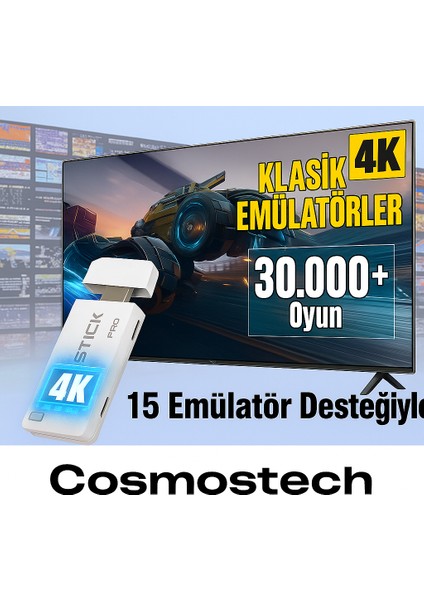 Game Stick 4K Retro Oyun Konsolu – 64GB Hafıza Kartlı | 15 Emülatör ve 30.000+ Klasik Oyun | 2.4g Kablosuz Çift Kollu HDMI Tak-Çalıştır Tv Oyun Konsolu fiyatları