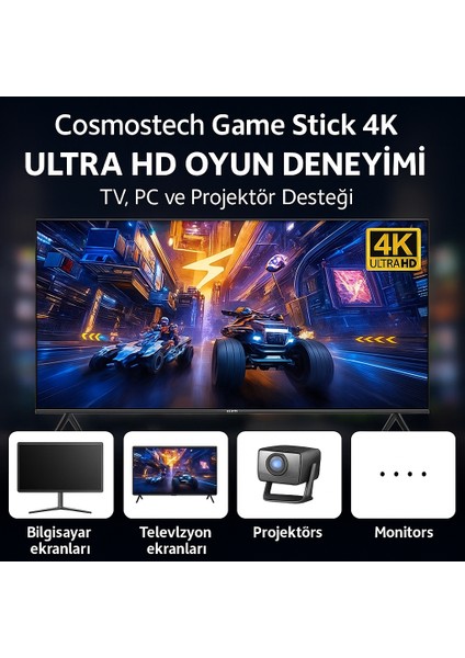Game Stick 4K Retro Oyun Konsolu – 64GB Hafıza Kartlı | 15 Emülatör ve 30.000+ Klasik Oyun | 2.4g Kablosuz Çift Kollu HDMI Tak-Çalıştır Tv Oyun Konsolu modelleri
