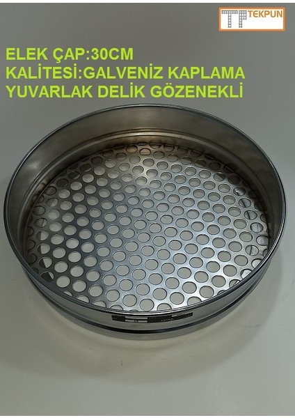 Galveniz Analiz Elek ÇAP:30CM GÖZ:7,00MM
