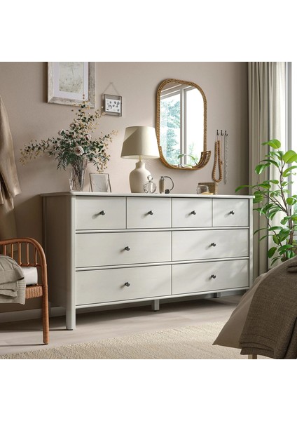 Storemolla 8 Çekmeceli Şifonyer Açık Gri Bej 171 x 50 x 91 Cm modelleri
